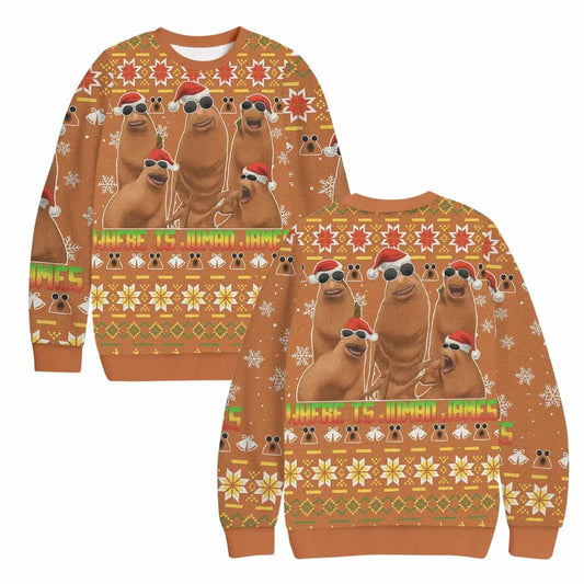 Where Is Human James Ugly Christmas Sweater